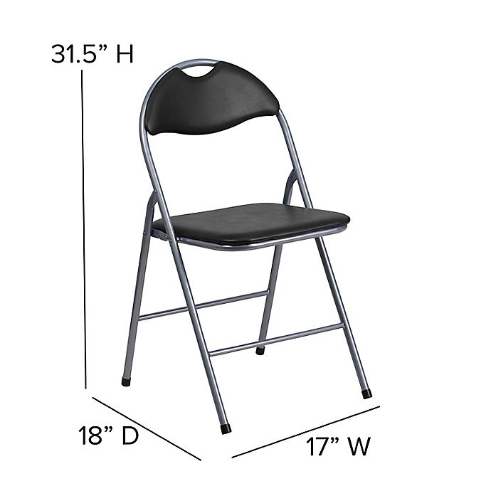 slide 7 of 8, Flash Furniture Metal Folding Chairs - Black/Silver, 4 ct