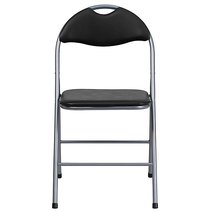 slide 8 of 8, Flash Furniture Metal Folding Chairs - Black/Silver, 4 ct