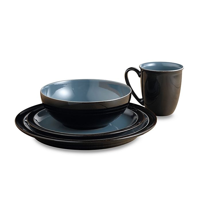 slide 1 of 1, Denby Duets Place Setting - Black/Blue, 4 ct