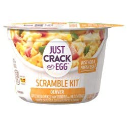 Just Crack an Egg Denver Scramble Breakfast Bowl Kit with Applewood Smoked Ham, Mild Cheddar Cheese, Potatoes, Green Peppers and Onions, 3 oz. Cup