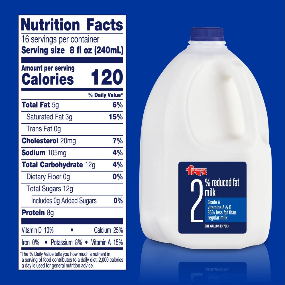 slide 3 of 3, Fry's 2% Reduced Fat Milk, 1 gal
