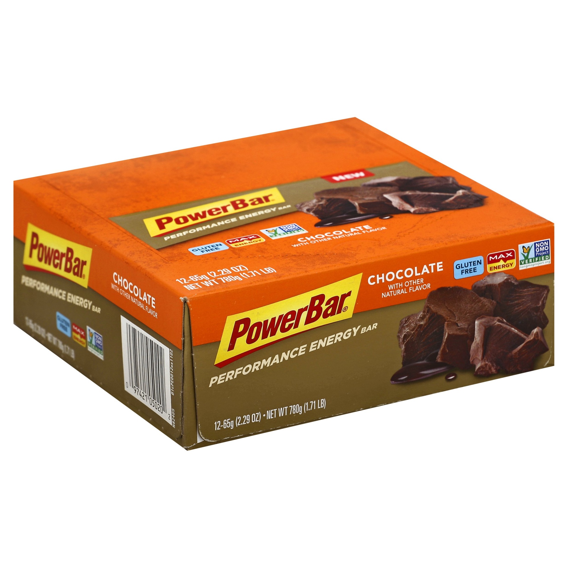 slide 1 of 1, PowerBar Performance Energy Bar - Chocolate, 12 ct