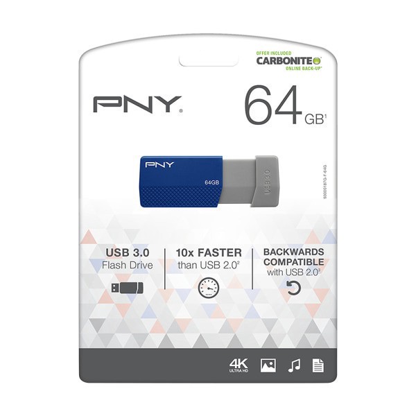 slide 9 of 10, PNY Usb 3.0 Flash Drive, 64Gb, Assorted Colors, P-Fd64Geledge-Ge, 1 ct