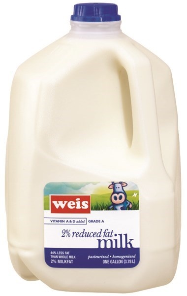 slide 1 of 1, Weis Quality Grade A 2% Reduced Fat Milk, 128 fl oz
