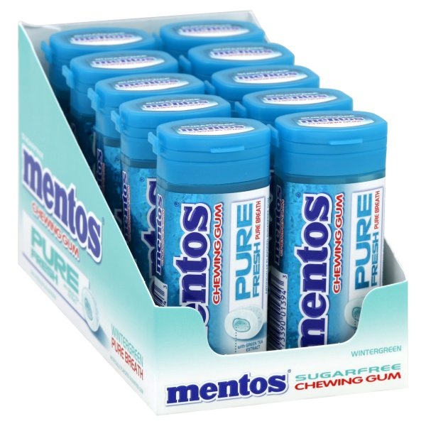 slide 1 of 1, Mentos Wintergreen Gum, 10 ct