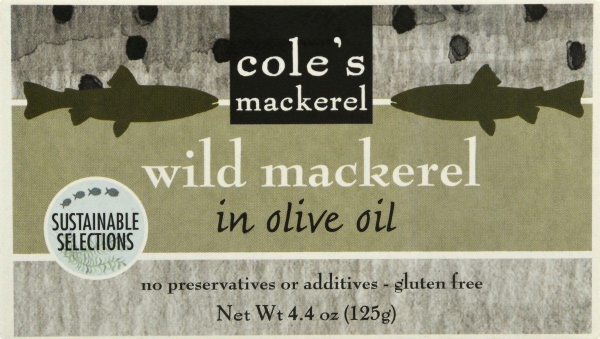 slide 5 of 13, Cole's Mackerel Wild in Olive Oil Mackerel 4.4 oz, 4.4 oz