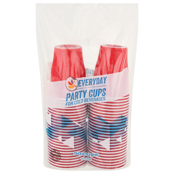 slide 1 of 1, GIANT Cold Beverage Party Cups Plastic 18 oz (Colors May Vary), 50 ct