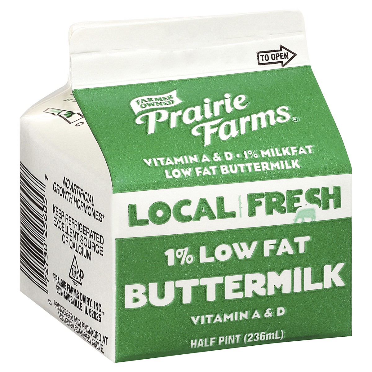 slide 3 of 9, Prairie Farms Local Fresh 1% Milkfat 1% Low Fat Buttermilk 0.5 pt Carton, 1/2 pint