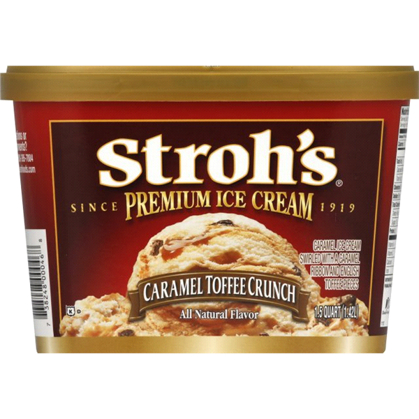 slide 1 of 1, Stroh's Caramel Toffee Crunch Ice Cream, 48 oz