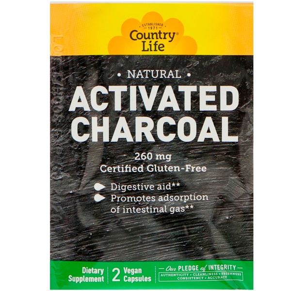 slide 1 of 1, Country Life Natural Activated Charcoal, 2 ct