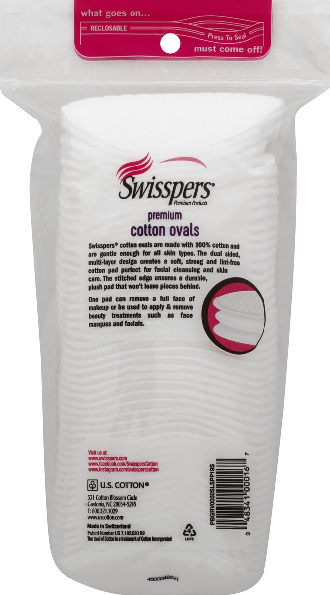 slide 5 of 9, Swisspers Cotton Pad Ovals, 50 ct