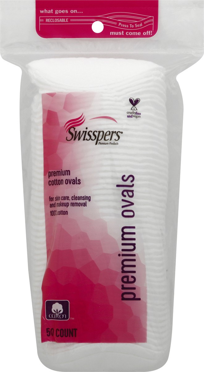 slide 1 of 9, Swisspers Cotton Pad Ovals, 50 ct