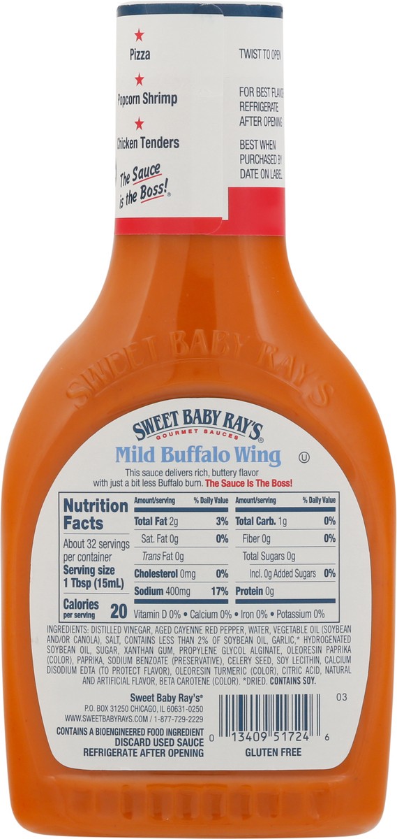 slide 5 of 9, Sweet Baby Ray's Mild Buffalo Wing Sauce, 16 fl oz