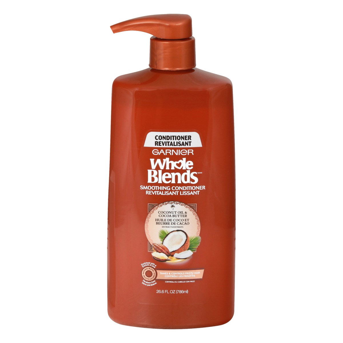 slide 1 of 9, Garnier Whole Blends Smoothing Pump Conditioner with Coconut Oil Extract - 26.6 fl oz, 26.6 fl oz