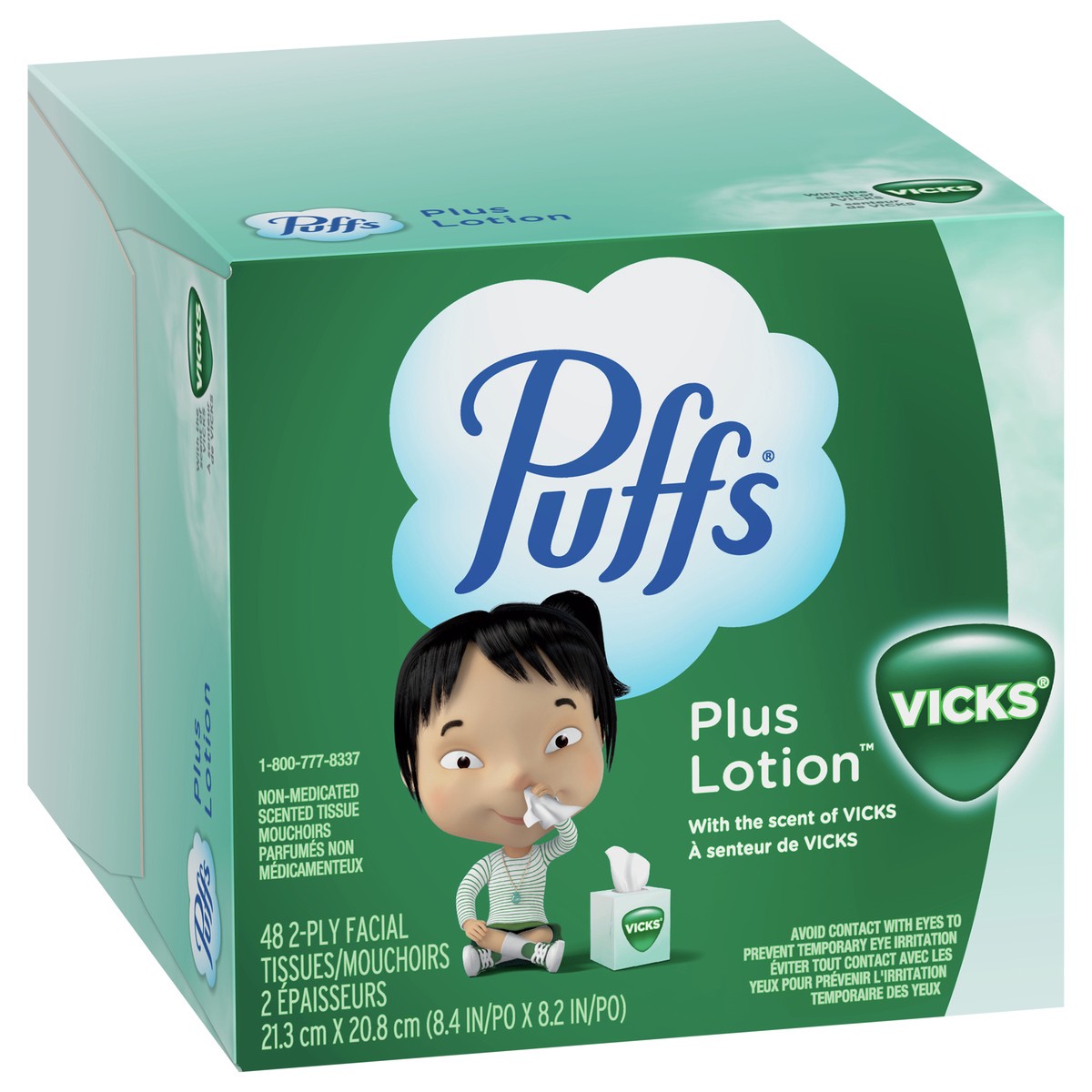 slide 2 of 5, Puffs Plus Lotion with Scent of VICKS Facial Tissue - 48ct, 48 ct