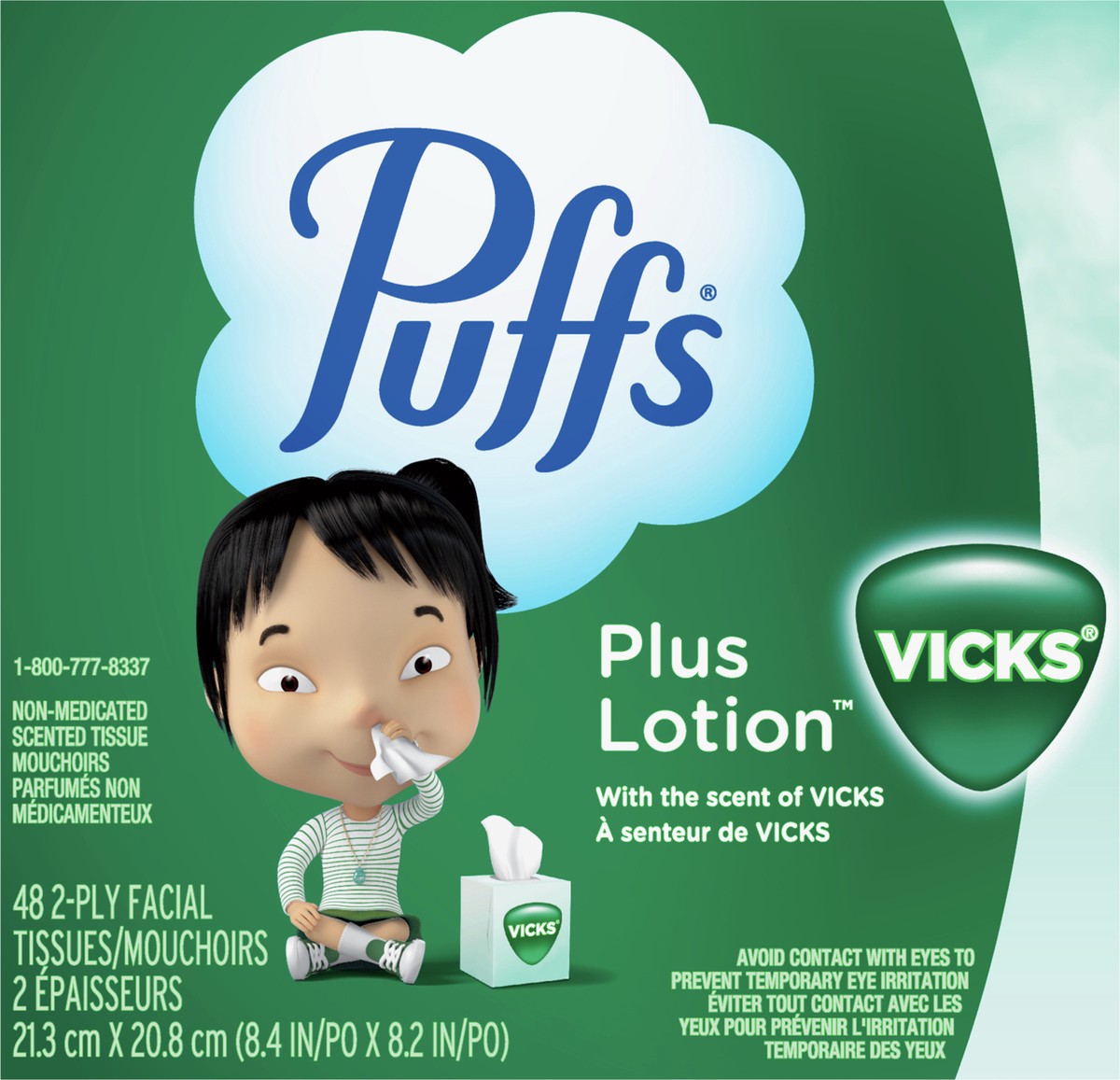 slide 5 of 5, Puffs Plus Lotion with Scent of VICKS Facial Tissue - 48ct, 48 ct