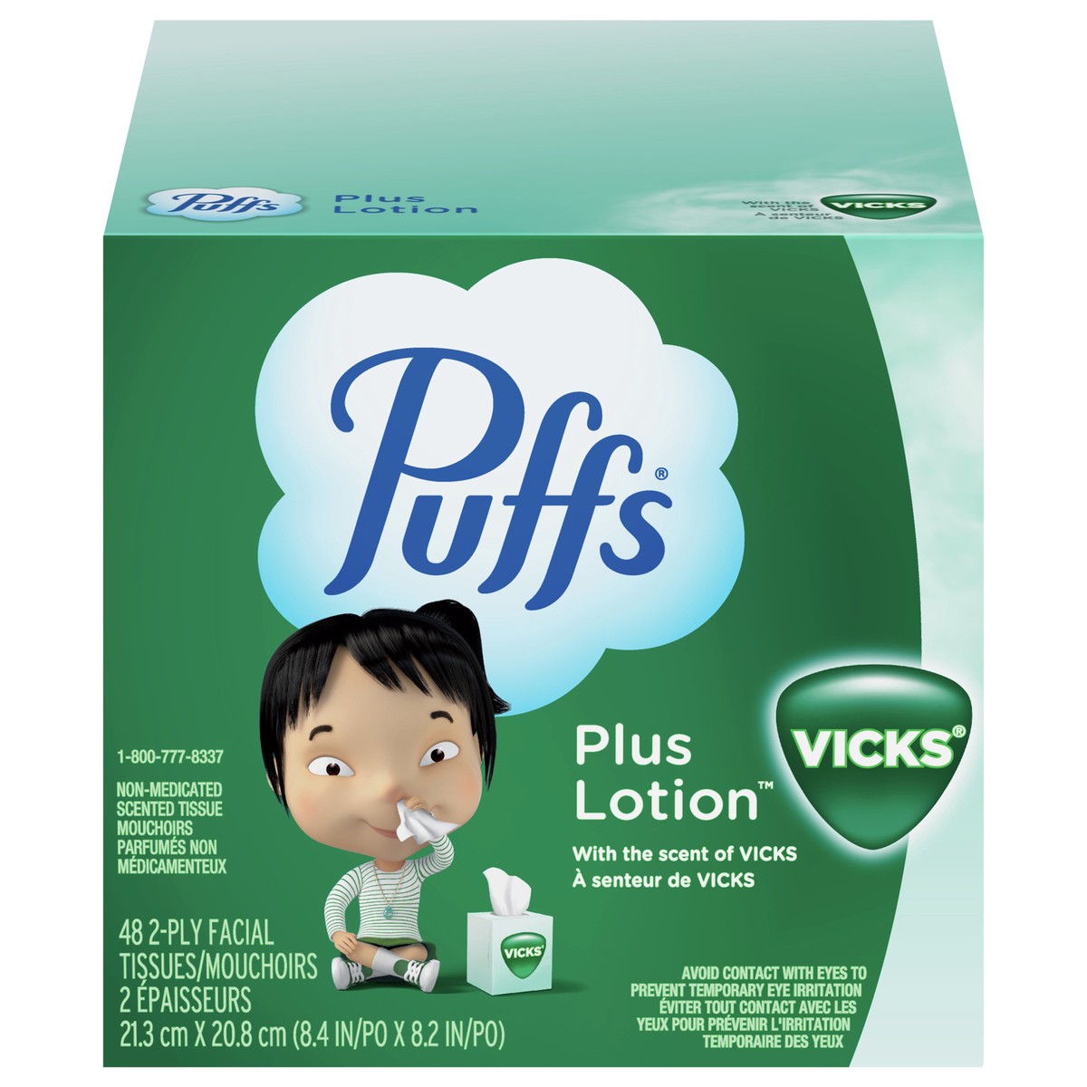 slide 1 of 5, Puffs Plus Lotion with Scent of VICKS Facial Tissue - 48ct, 48 ct