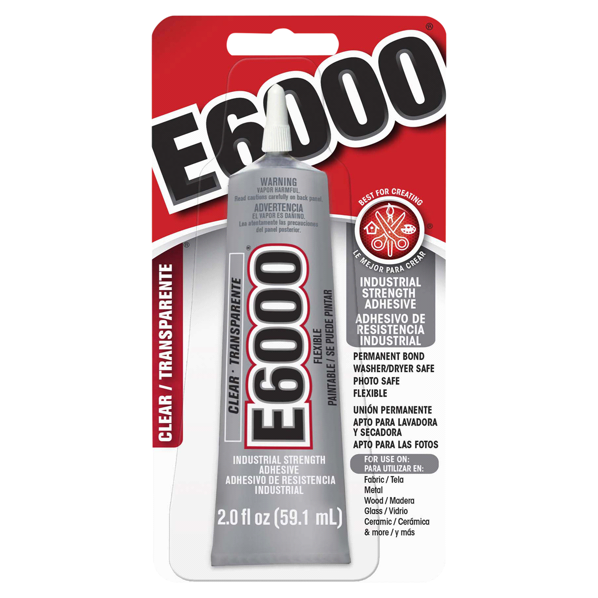 slide 1 of 5, E6000 Craft Adhesive, Industrial Strength, Clear, 2 fl oz