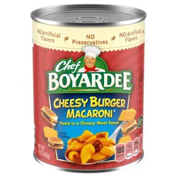 Chef Boyardee Cheesy Burger Macaroni in Cheesy Meat Sauce, Ready-to-Eat Meal, 15 oz. Can