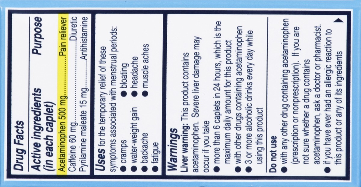 slide 4 of 7, Midol Pain Reliever/Stimulant/Diuretic 40 ea, 40 ct