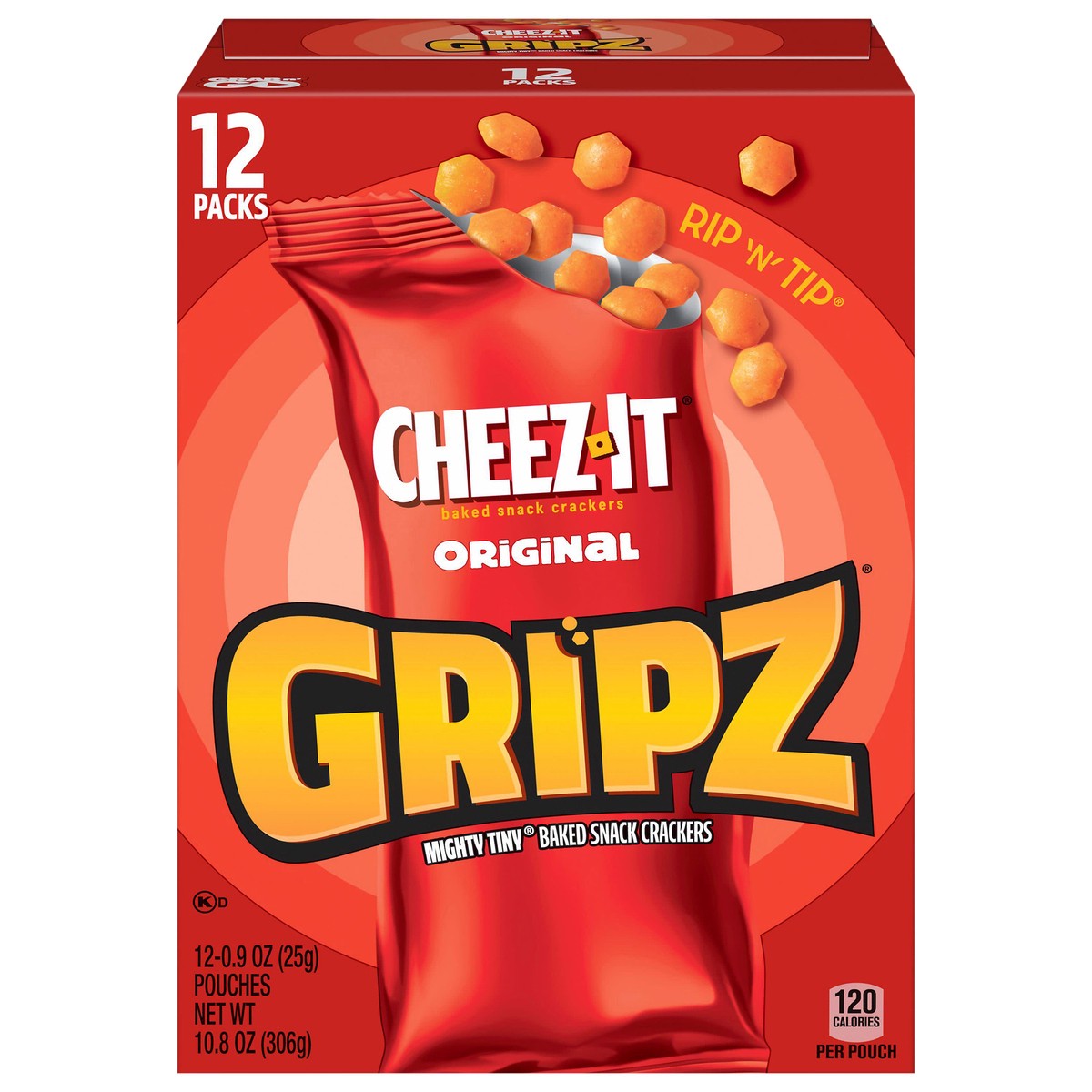slide 1 of 5, Cheez-It Gripz Cheez-It Original Mini Cheese Crackers, 12 ct