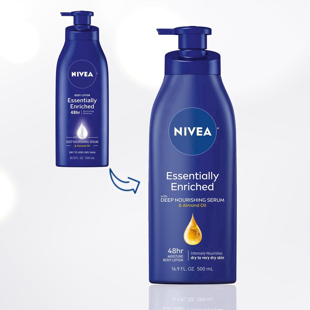 slide 41 of 56, Nivea Essentially Enriched Dry Skin Body Lotion with Almond Oil Scented - 16.9 fl oz, 