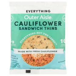 Outer Aisle Cauliflower Everything Sandwich Thins 6 ea