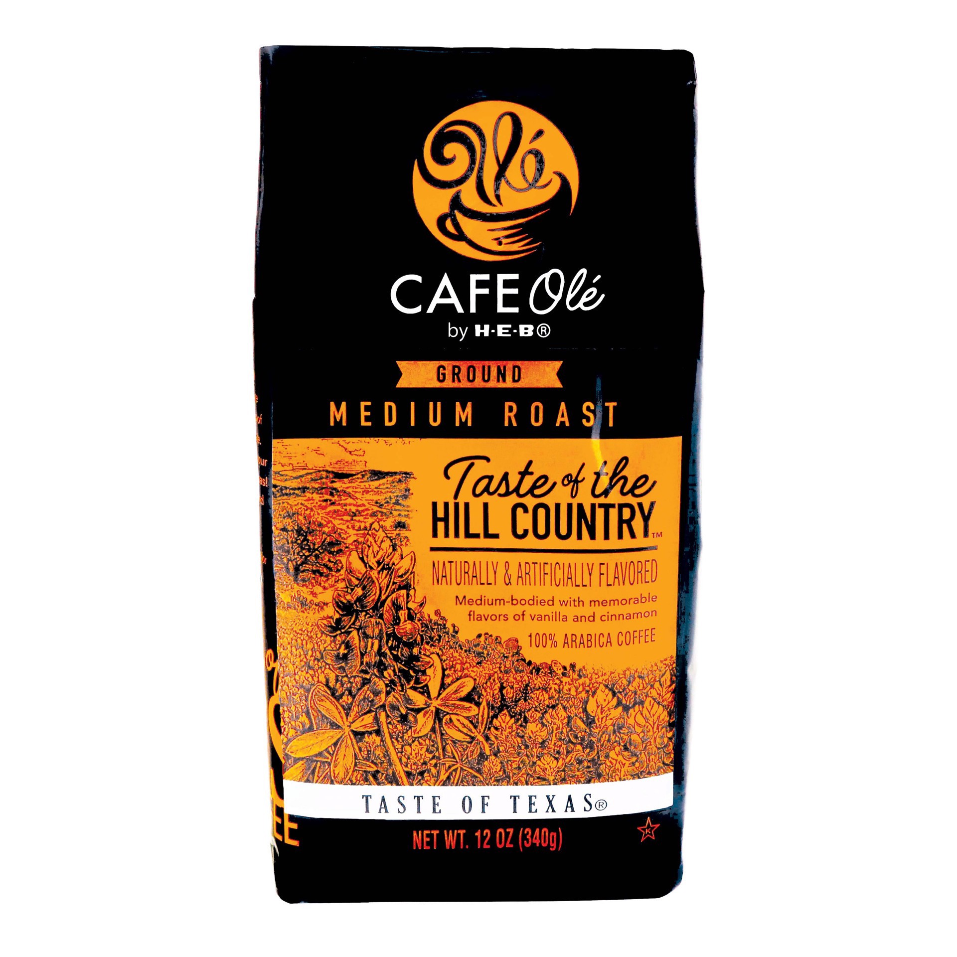 slide 1 of 1, H-E-B Cafe Ole Taste Of The Hill Country Ground Coffee - 12 oz, 12 oz