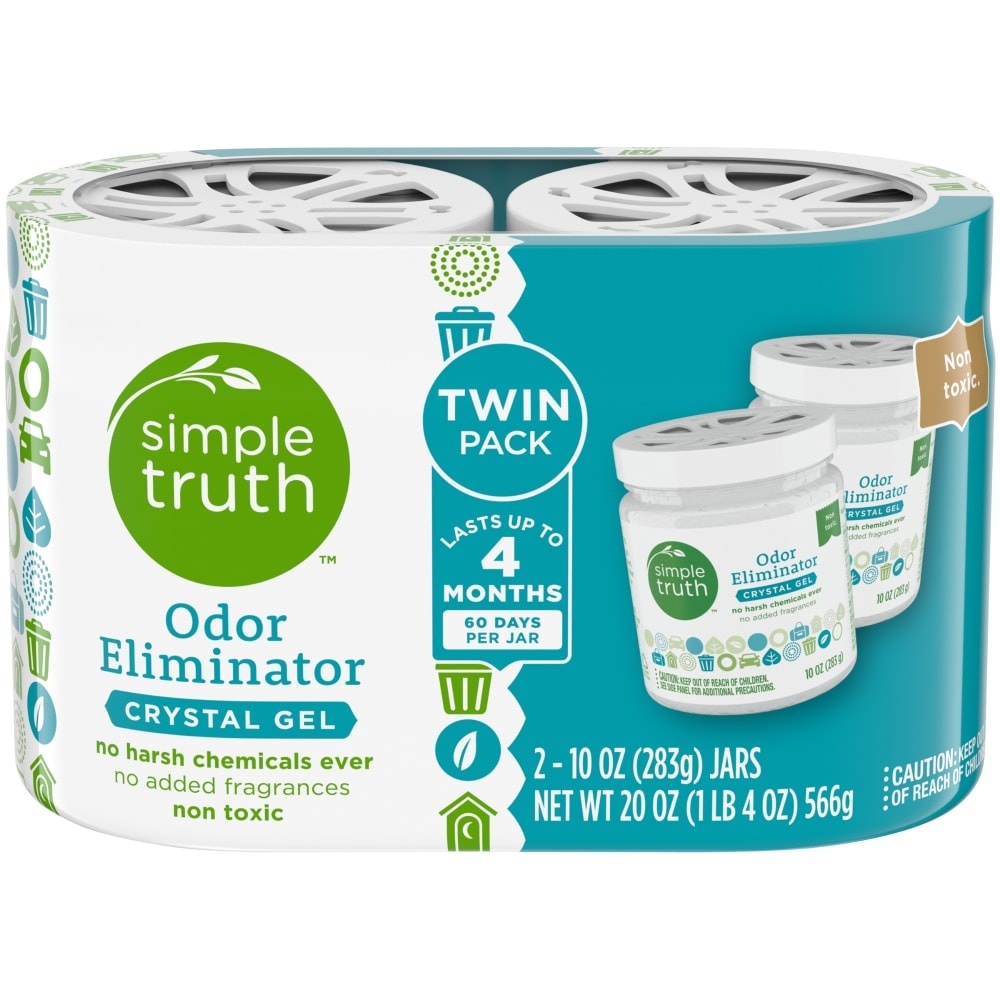 slide 1 of 1, Simple Truth Odor Eliminator Crystal Gel Twin Pack, 2 ct; 10 oz