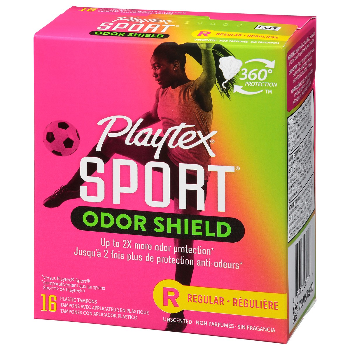 slide 4 of 9, Playtex Sport Odor Sheild Reg, 16 ct