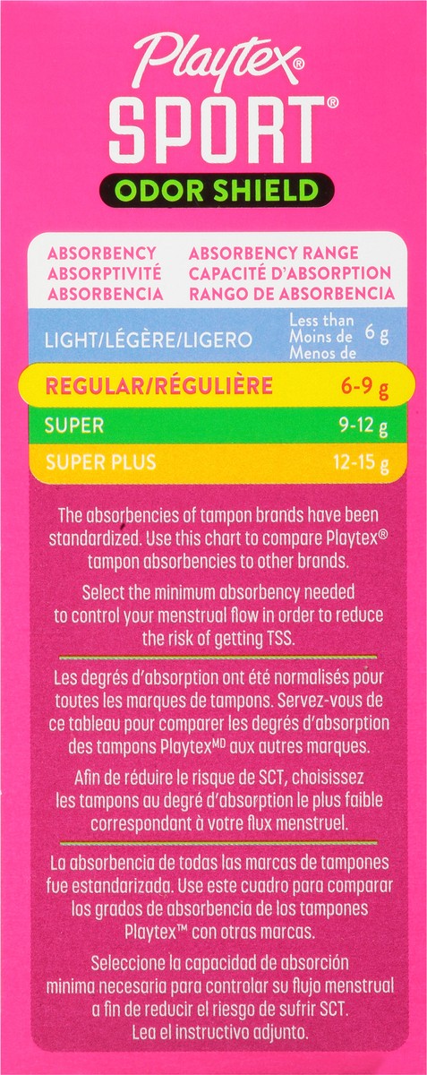 slide 6 of 9, Playtex Sport Odor Sheild Reg, 16 ct