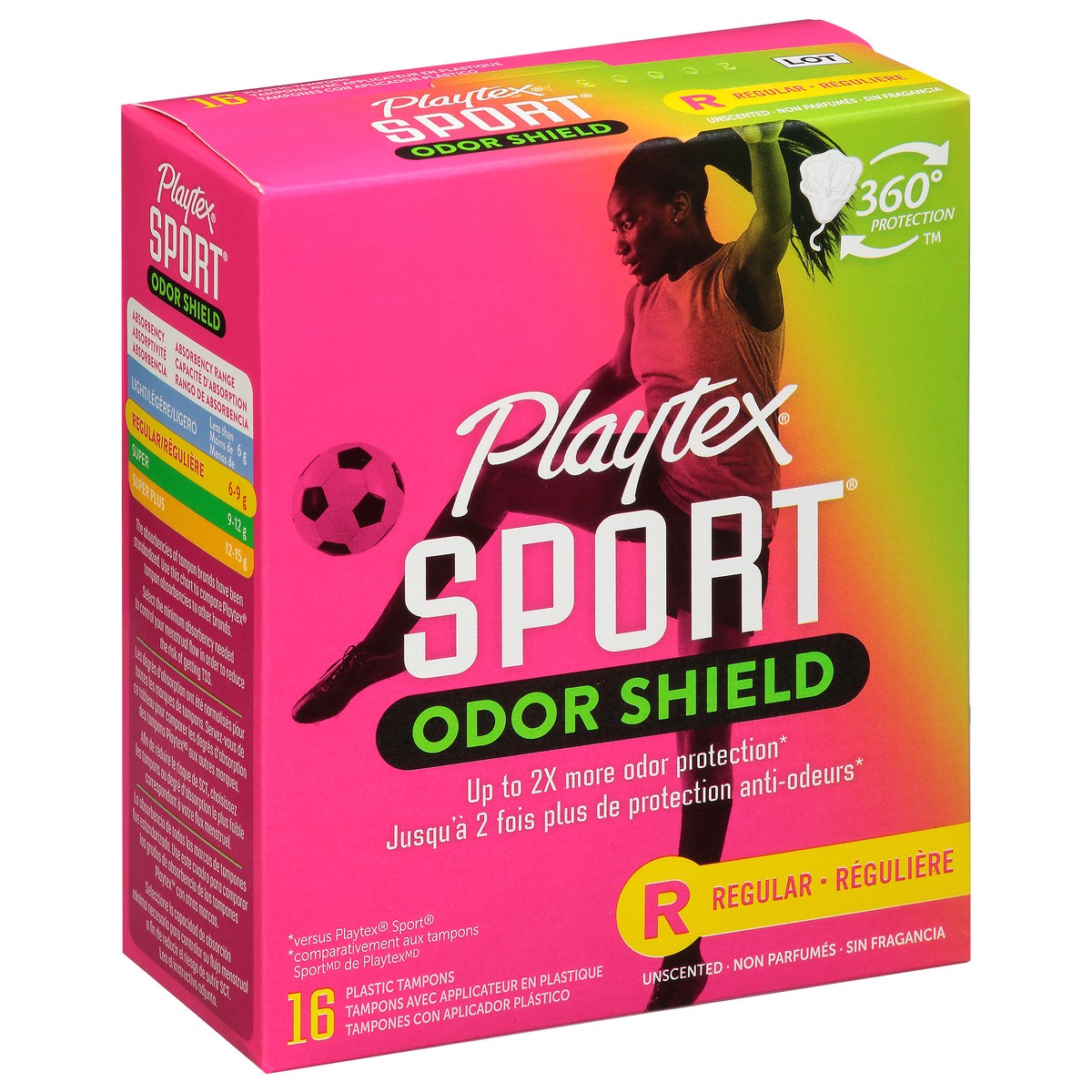 slide 8 of 9, Playtex Sport Odor Sheild Reg, 16 ct