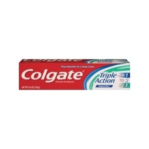 slide 1 of 1, Colgate Triple Action Fluoride Toothpaste Original Mint, 4.6 oz