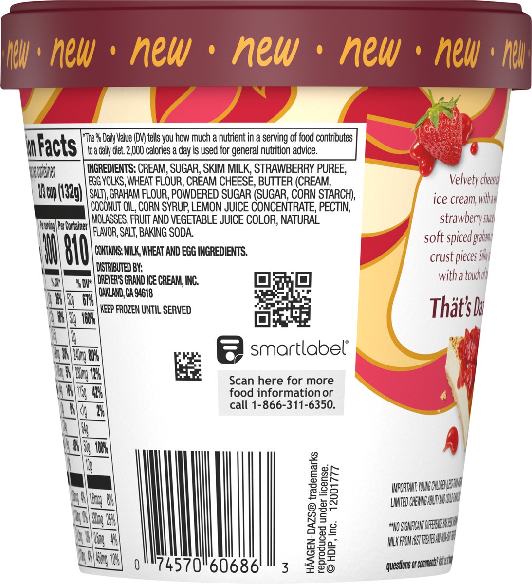 slide 6 of 14, Häagen-Dazs New York Strawberry Cheesecake ice Cream, 14 fl Oz, 14 fl oz