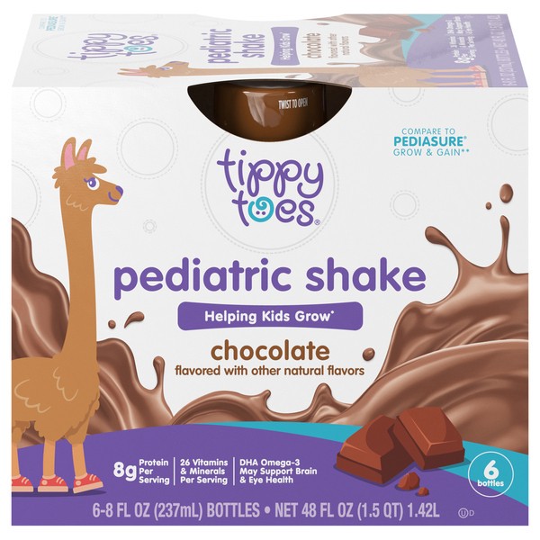 slide 1 of 2, Tippy Toes Pediatric Nutrition Drink Choc, 6 ct