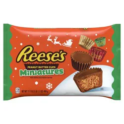 REESE'S Miniatures Milk Chocolate Peanut Butter Cups, Christmas Candy Bag, 17.1 oz