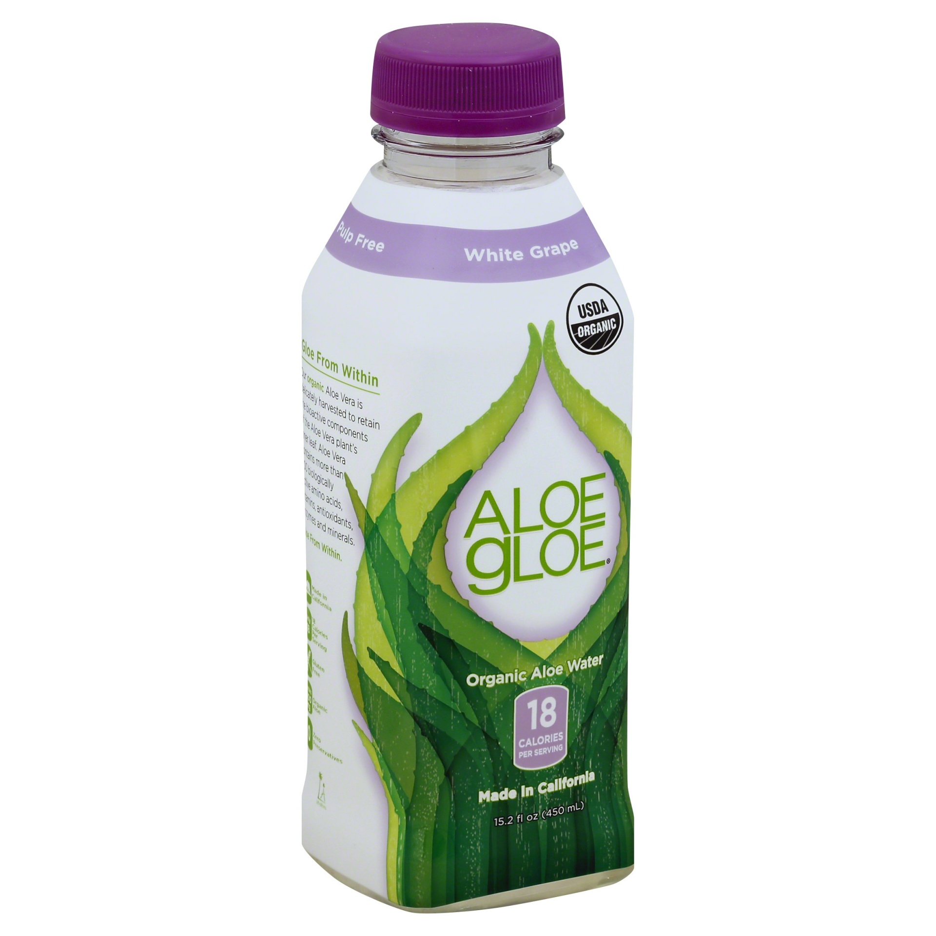 slide 1 of 4, Aloe Gloe White Grape, 15.2 fl oz