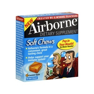 slide 1 of 1, Airborne Soft Chews Caramel Apple, 10 ct