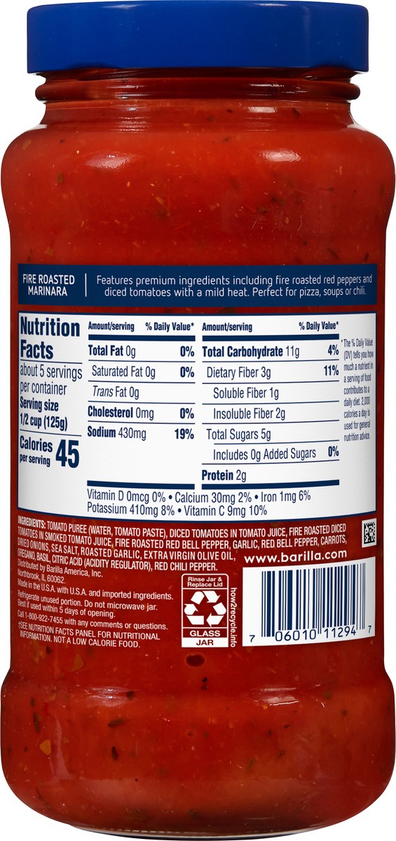 slide 6 of 9, Barilla Fire Roasted Marinara Pasta Sauce - 24 Oz, 24 oz