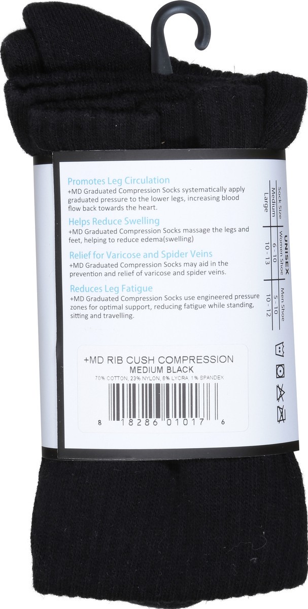 slide 5 of 9, MD Ribbed Cotton Cushion Compression Socks, 1 ct