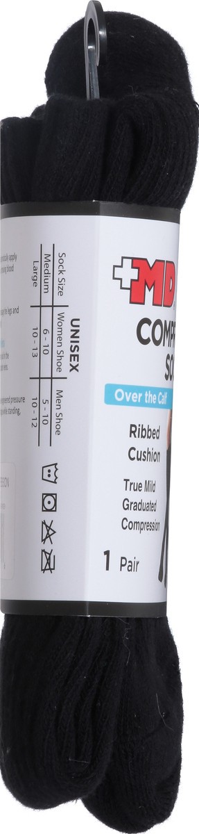 slide 7 of 9, MD Ribbed Cotton Cushion Compression Socks, 1 ct