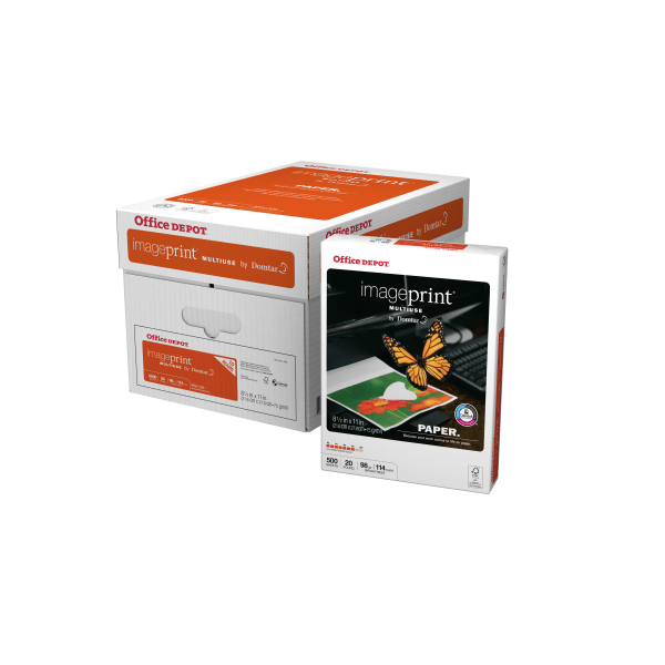 slide 7 of 9, Office Depot Imageprint Multi-Use Printer & Copy Paper, 10 Reams, White, Letter (8.5"" X 11""), 5000 Sheets Per Case, 20 Lb, 98 Brightness, Fsc Certified, 5000 ct