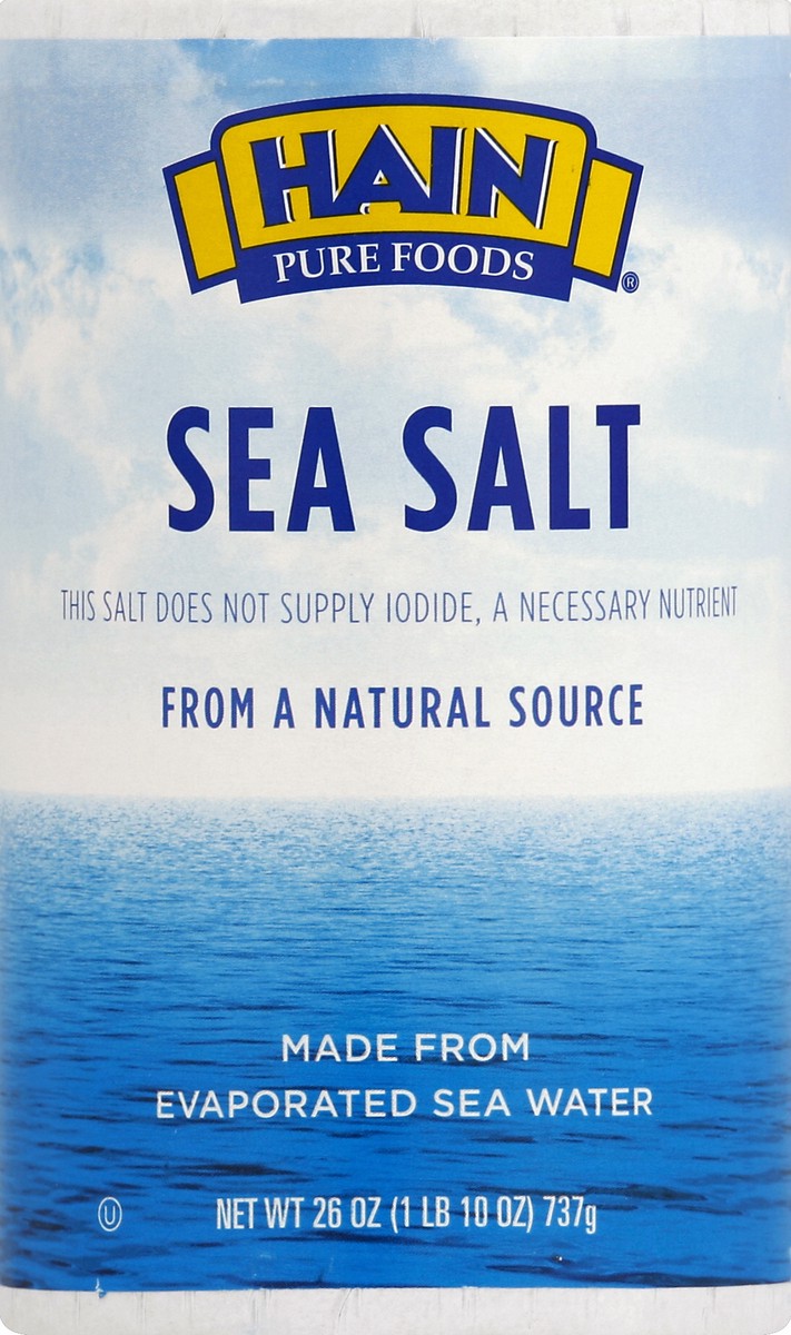 slide 5 of 6, Hain Pure Foods Sea Salt, 26 oz