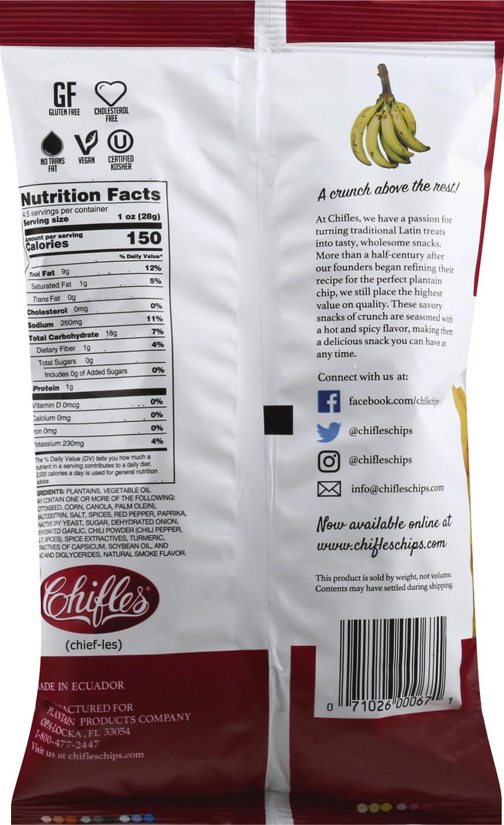 slide 5 of 12, Chifles Hot & Spicy Plantain Chips 4.5 oz, 5 oz
