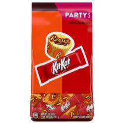 Hershey's Kit Kat and Reese's Miniatures Assorted Milk Chocolate Candy Party Pack, 30.04 oz