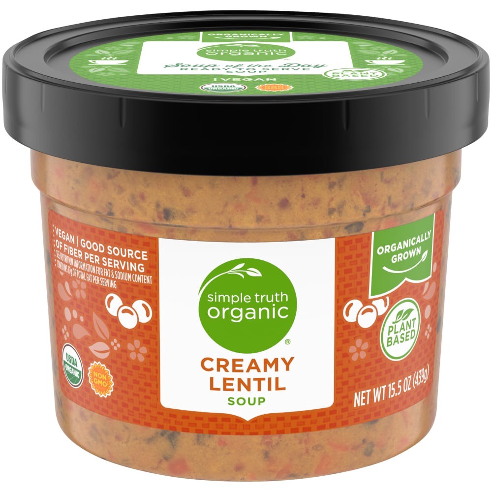 slide 2 of 3, Simple Truth Organic Organic Creamy Lentil Soup, 15.5 oz