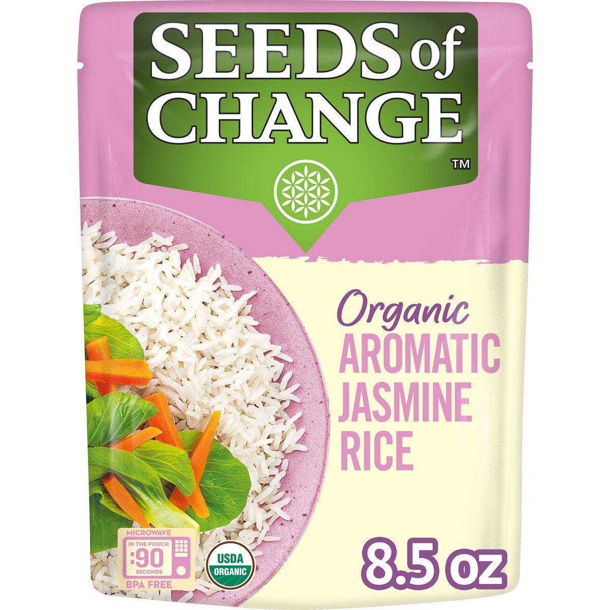 slide 1 of 1, Seeds of Change Organic Jasmine Rice Microwavable Pouch - 8.5oz, 