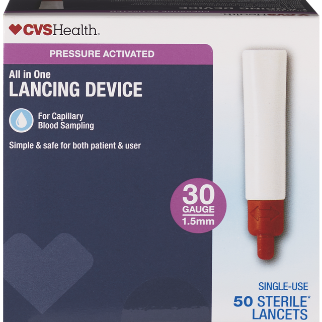 slide 1 of 1, CVS All In One Lancing Device 30G, 50 ct