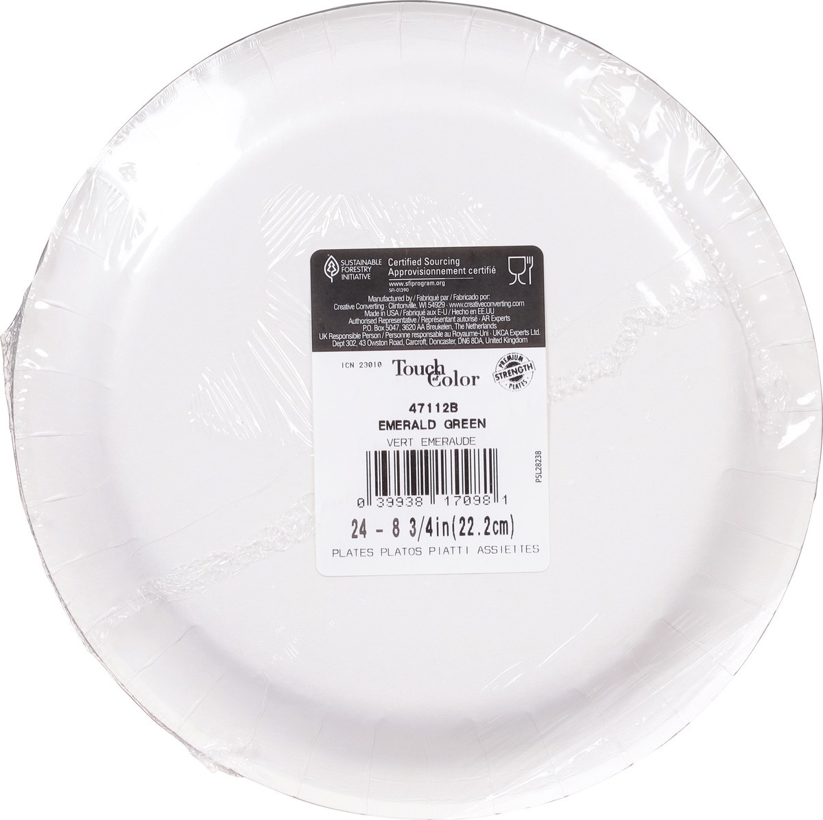 slide 10 of 11, Touch of Color Emerald Green Plates 24 ea, 24 ct