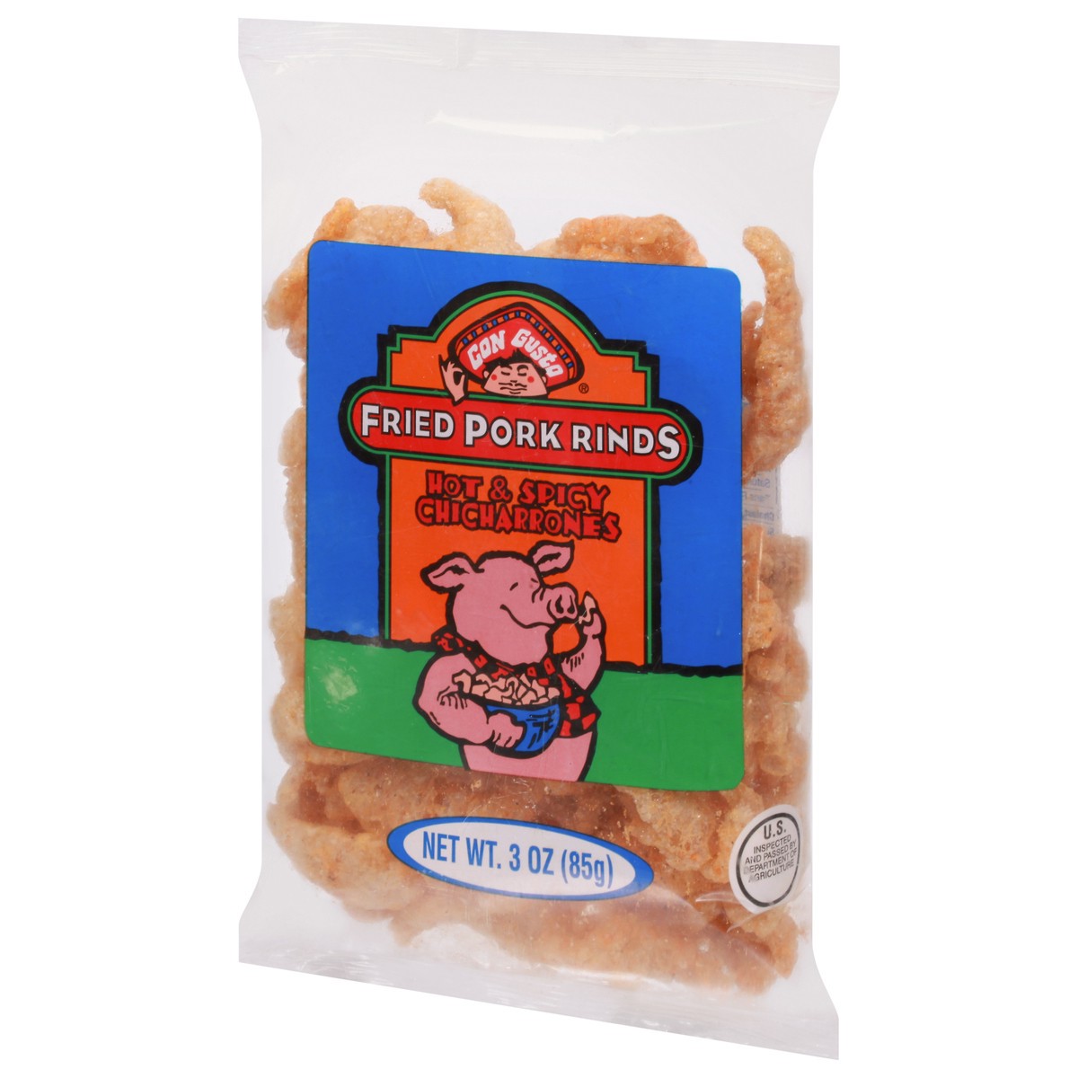 slide 5 of 9, Con Gusto Chicharrones Hot & Spicy Fried Pork Finds 3 oz, 3 oz